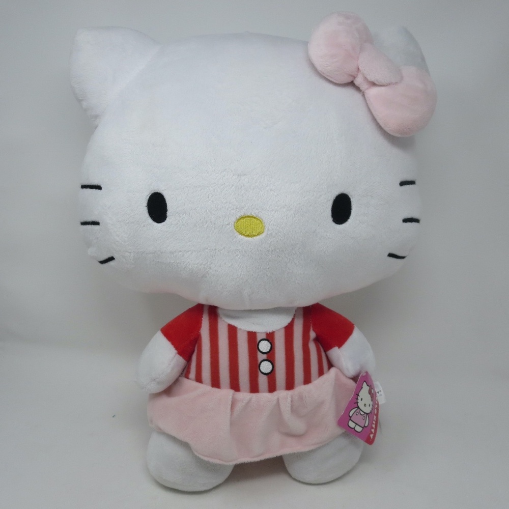 NEW Hello Kitty Large 18" Circus Clown Plush White Sanrio Retired 2014 with Tags